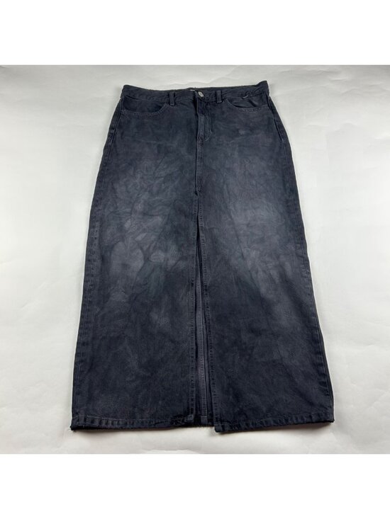 Zara Dresses & Skirts - Zara Washed Black Tie Dye Denim Midi Skirt M